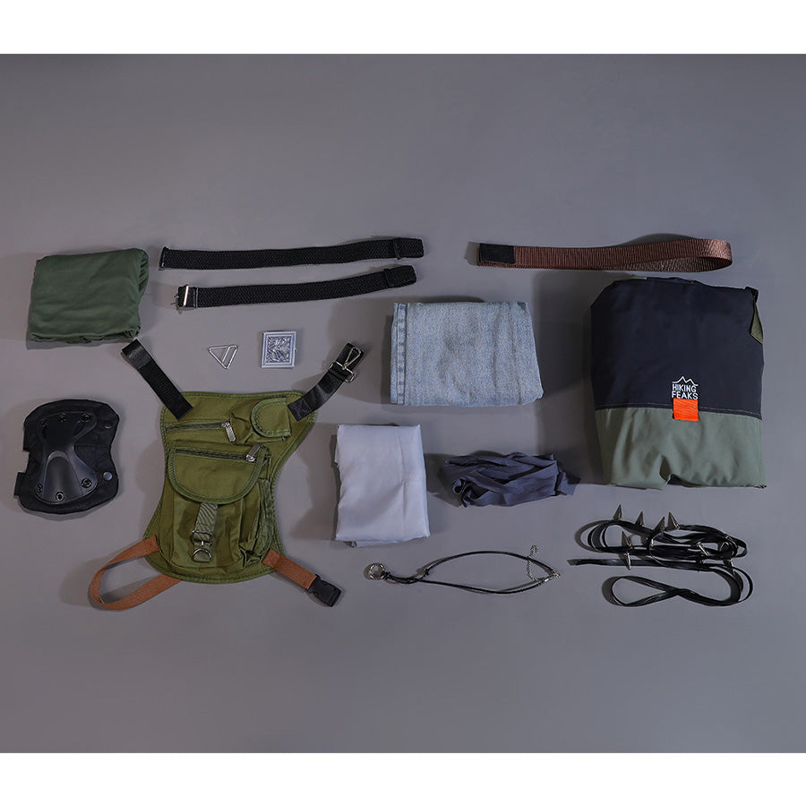 Complete set layout of Kyle Crane cosplay costume displaying all components