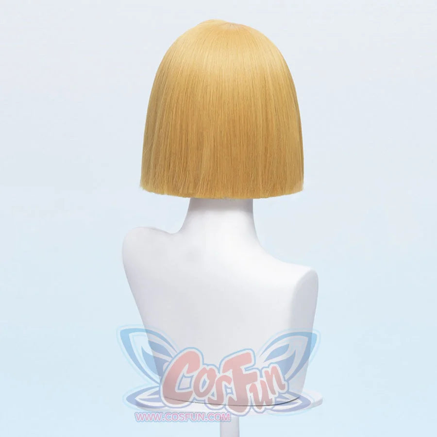 The back view of the Emma Frost cosplay wig shows a uniform length and a smooth finish