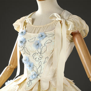 Enid Sinclair cosplay costume upper bodice detail with puff sleeves and shoulder ribbons