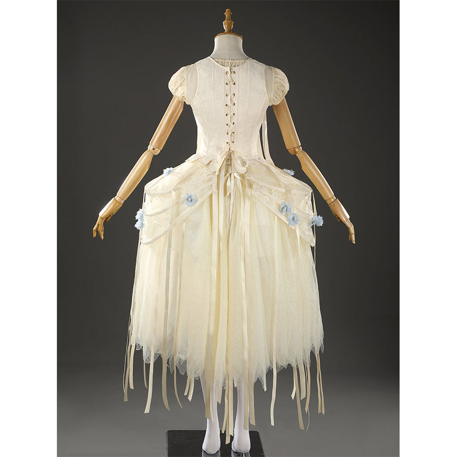 Enid Sinclair cosplay costume back view featuring lace-up closure and flowing tulle skirt