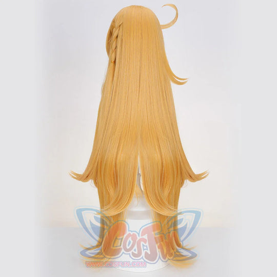 Genshin Impact Escoffier cosplay wig traces a side braid down to flicked ends at the back.