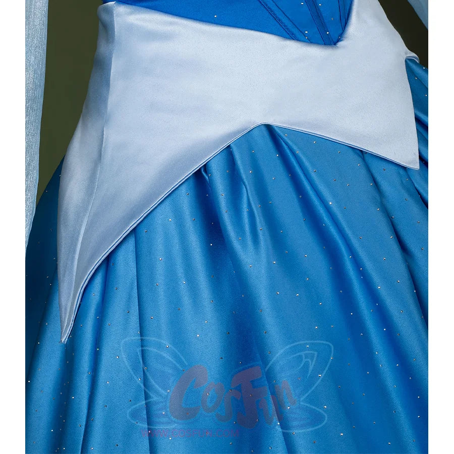Fairy Tale Aurora Princess Cosplay Costume close-up of the waist is cut in the shape of petals