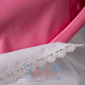 Fairy Tale Aurora Princess Cosplay Costume Sparkling Pink Gown with lace lining