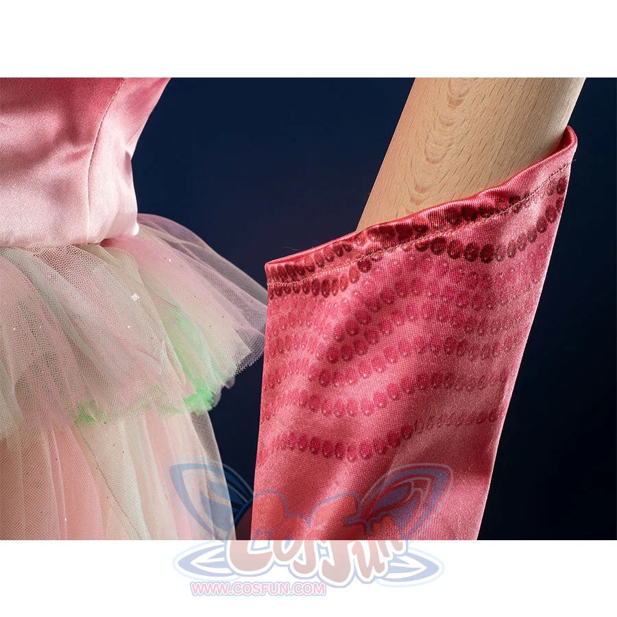 Gloves fabric: Glinda Cosplay Costume gloves material close-up.