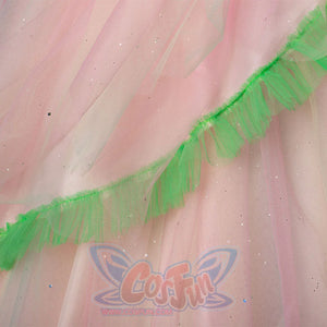 Skirt detail: Glinda Cosplay Costume skirt texture and fabric close-up.