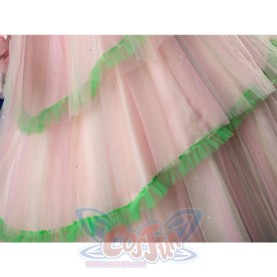Skirt detail: Glinda Cosplay Costume skirt hem and layers close-up.