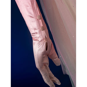 Gloves detail: Glinda Cosplay Costume gloves stitching and design close-up.