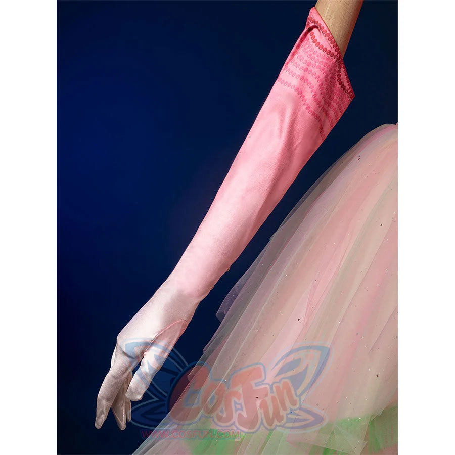 Gloves: Glinda Cosplay Costume long pink ombre gloves.