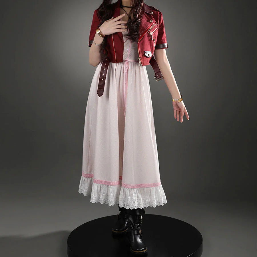 🎃【Ship by Halloween】Final Fantasy VII Rebirth FF7R Aerith Gainsborough Cosplay Costume N08876 Costumes