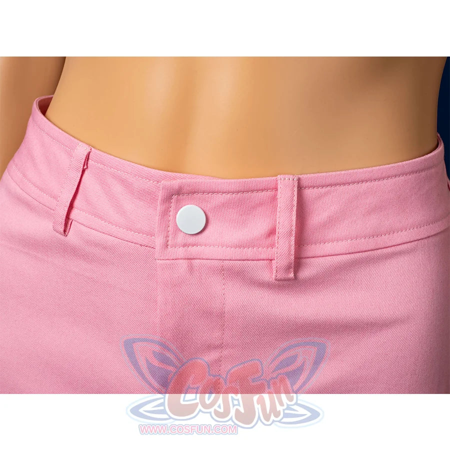 Aerith cosplay pink shorts button detail, inner layer of swimsuit costume set