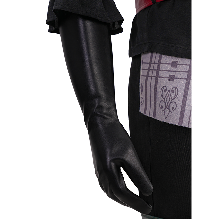 Final Fantasy XVI Joshua Rosfield Cosplay Costume, black PU leather gloves.