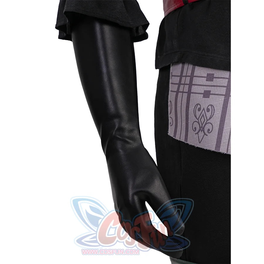 Final Fantasy XVI Joshua Rosfield Cosplay Costume, black PU leather gloves.