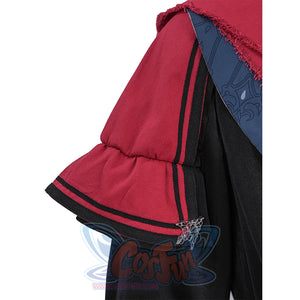 Final Fantasy XVI Joshua Rosfield Cosplay Costume, red shoulder pads with black edge.