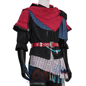 Final Fantasy XVI Joshua Rosfield Cosplay Costume, black mid-sleeve top.