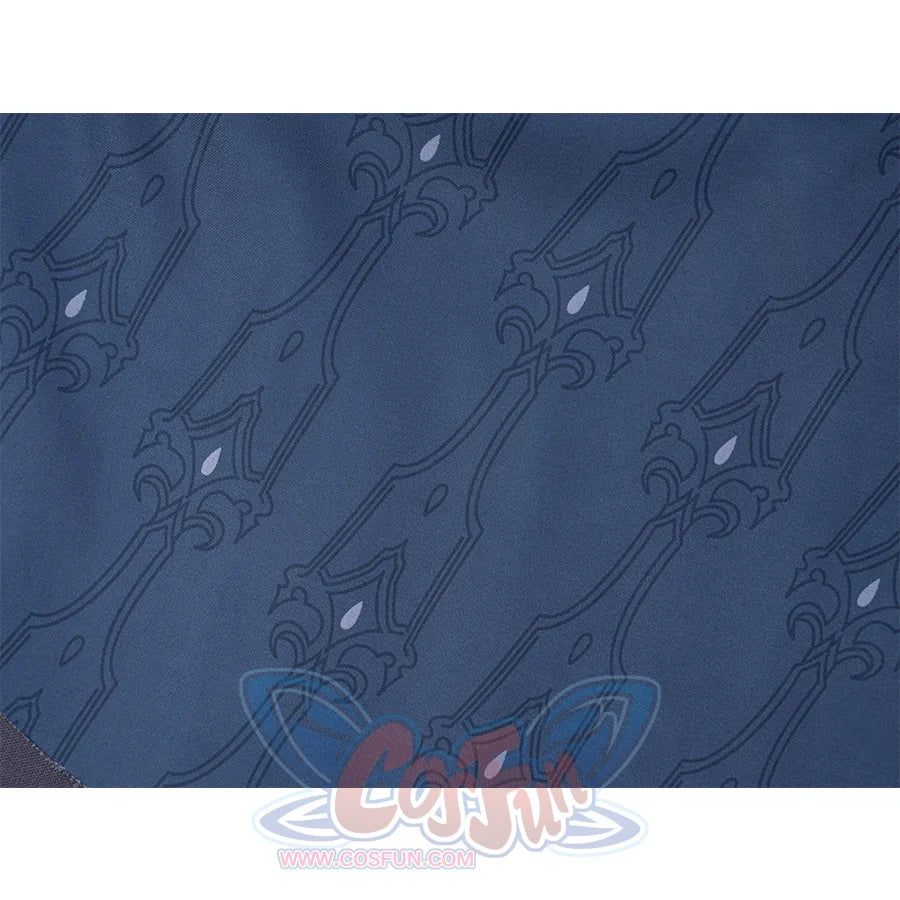 Final Fantasy XVI Joshua Rosfield Cosplay Costume, the mid layer of the shawl is made of blue printed fabric.
