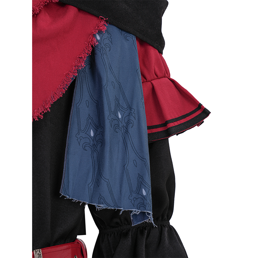 Final Fantasy XVI Joshua Rosfield Cosplay Costume, the bottom layer of the shawl is made of blue printed fabric.