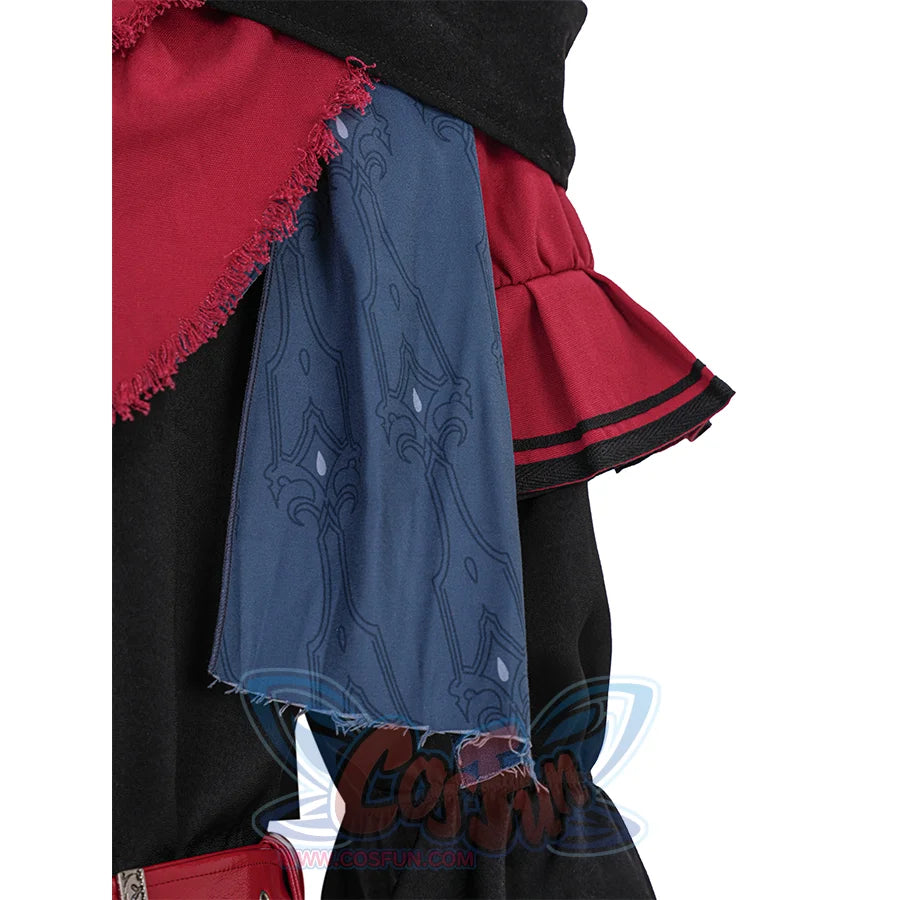 Final Fantasy XVI Joshua Rosfield Cosplay Costume, the bottom layer of the shawl is made of blue printed fabric.