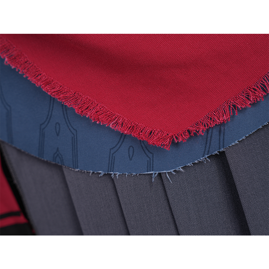 Final Fantasy XVI Joshua Rosfield Cosplay Costume, red, dark blue and gray shawl.