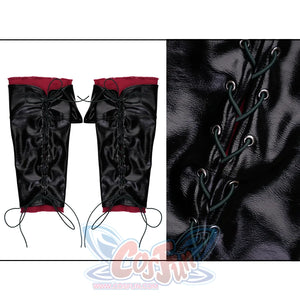Final Fantasy XVI Joshua Rosfield Cosplay Costume, black and red shoe covers tied with rope.