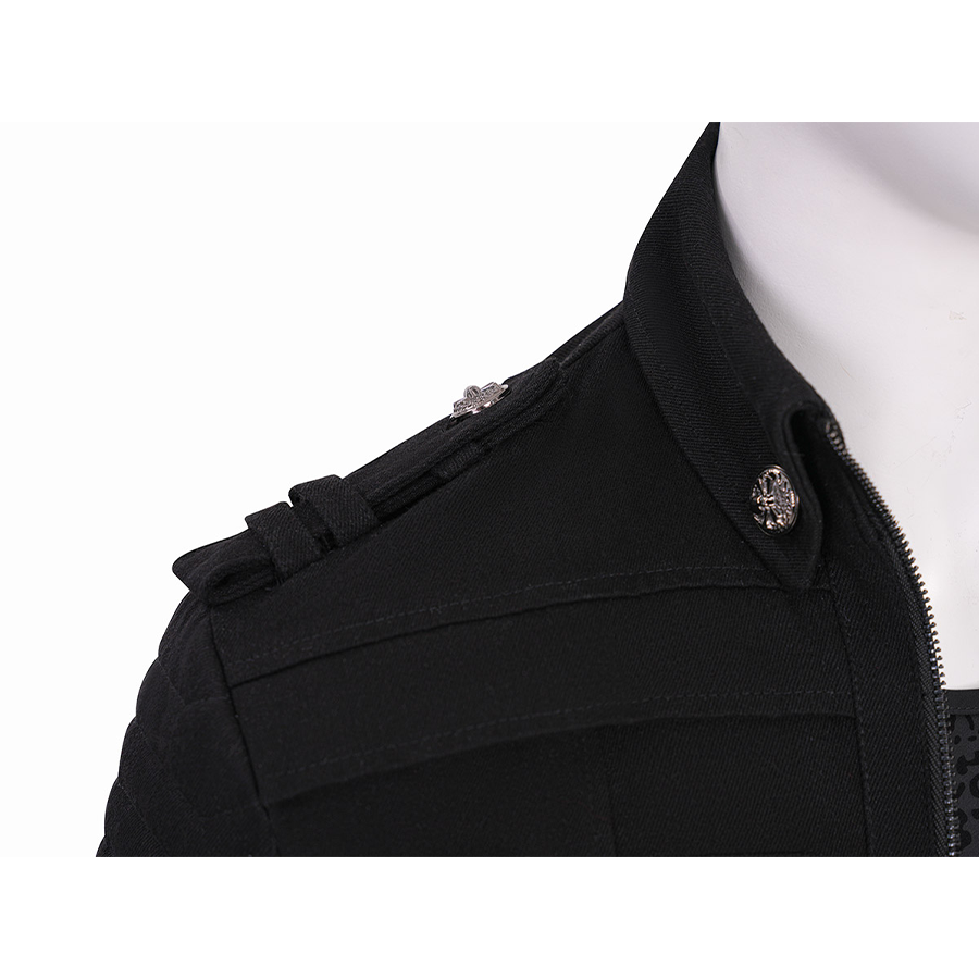Final Fantasy XV Noctis Cosplay Costume, lapel design, with buttons to secure the collar.