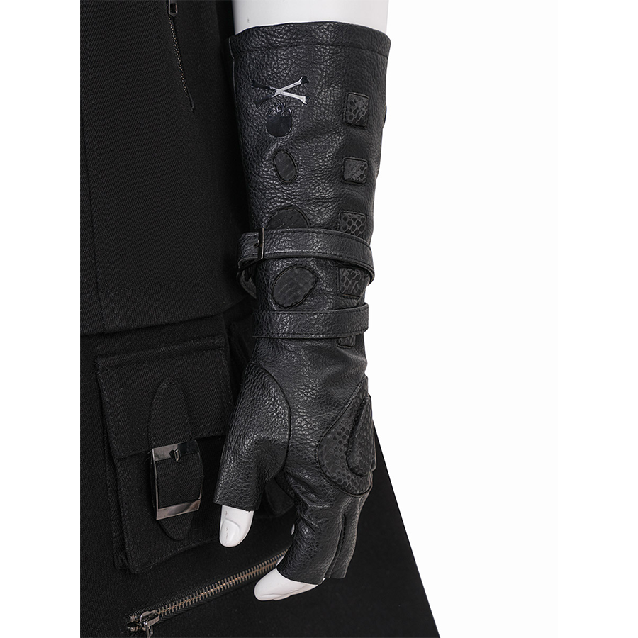 Final Fantasy XV Noctis Cosplay Costume, black PU leather glove.