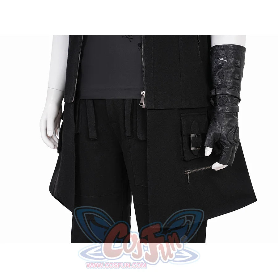 Final Fantasy XV Noctis Cosplay Costume, close-up of the hem showing splicing design.