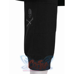 Final Fantasy XV Noctis Cosplay Costume, cropped jogger pants, each leg features a skull print.
