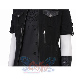 Final Fantasy XV Noctis Cosplay Costume, the jacket has a decorative zipper on each side.