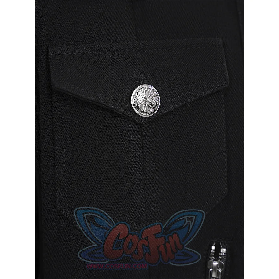 Final Fantasy XV Noctis Cosplay Costume, the pockets are decorated with metal buckles.