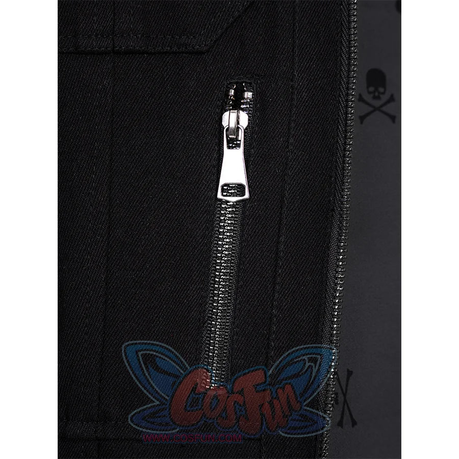 Final Fantasy XV Noctis Cosplay Costume, the jacket has a decorative zipper on each side.