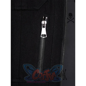 Final Fantasy XV Noctis Cosplay Costume, the jacket has a decorative zipper on each side.