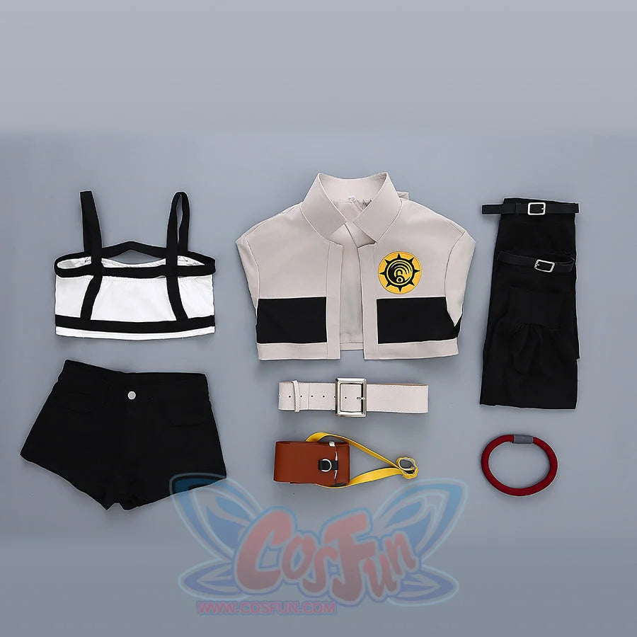 Riyo cosplay costume complete set flat lay with all pieces and accessories included in outfit