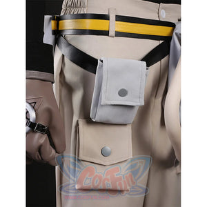 Rudo cosplay costume lower waist and thigh pockets with yellow stripe belt and black buckle