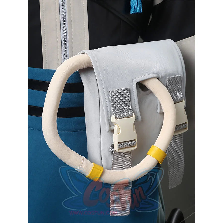 Zanka cosplay costume large waist bag accessory with white ring and yellow accent details