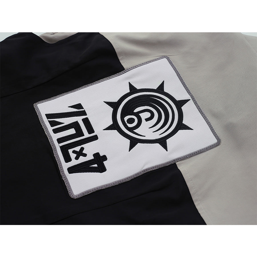 Zanka cosplay costume arm patch detail featuring black emblem design on white background
