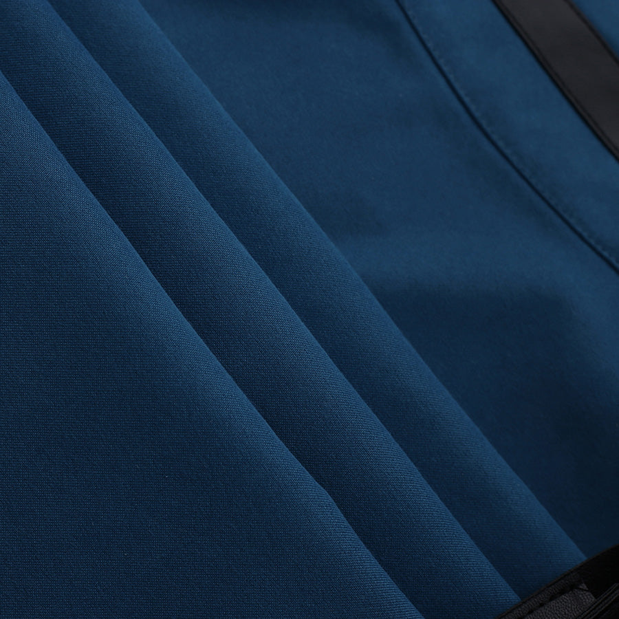 Zanka cosplay costume blue fabric material texture detail with stitching and layered design