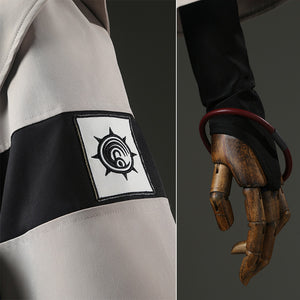 Zanka cosplay costume arm sleeve patch and brown hand glove accessories detail
