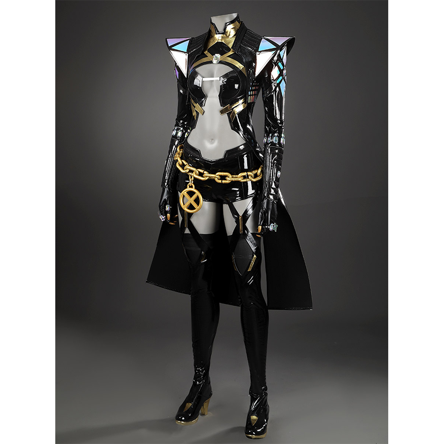 Game Rivals Emma Frost Cosplay Costume, the overall design of the outfit is bold, featuring a large waist chain.