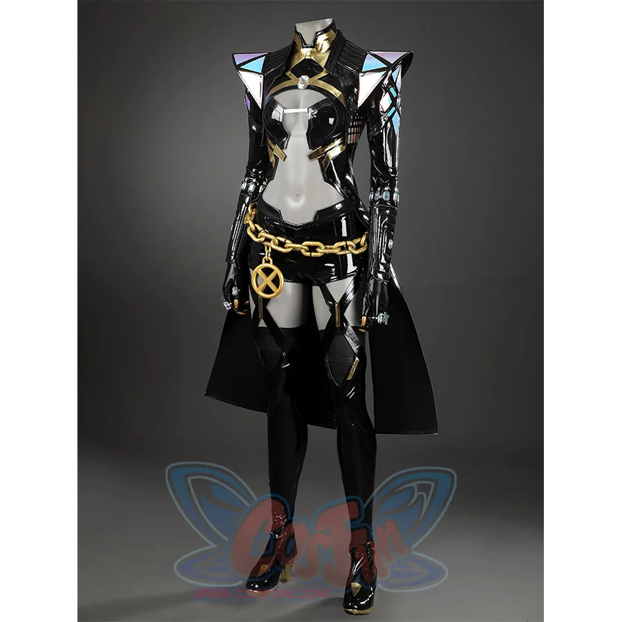 Game Rivals Emma Frost Cosplay Costume, the overall design of the outfit is bold, featuring a large waist chain.