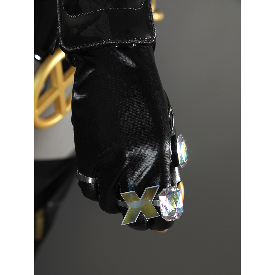 Game Rivals Emma Frost Cosplay Costume, his includes X-shaped ring and gemstone rings.
