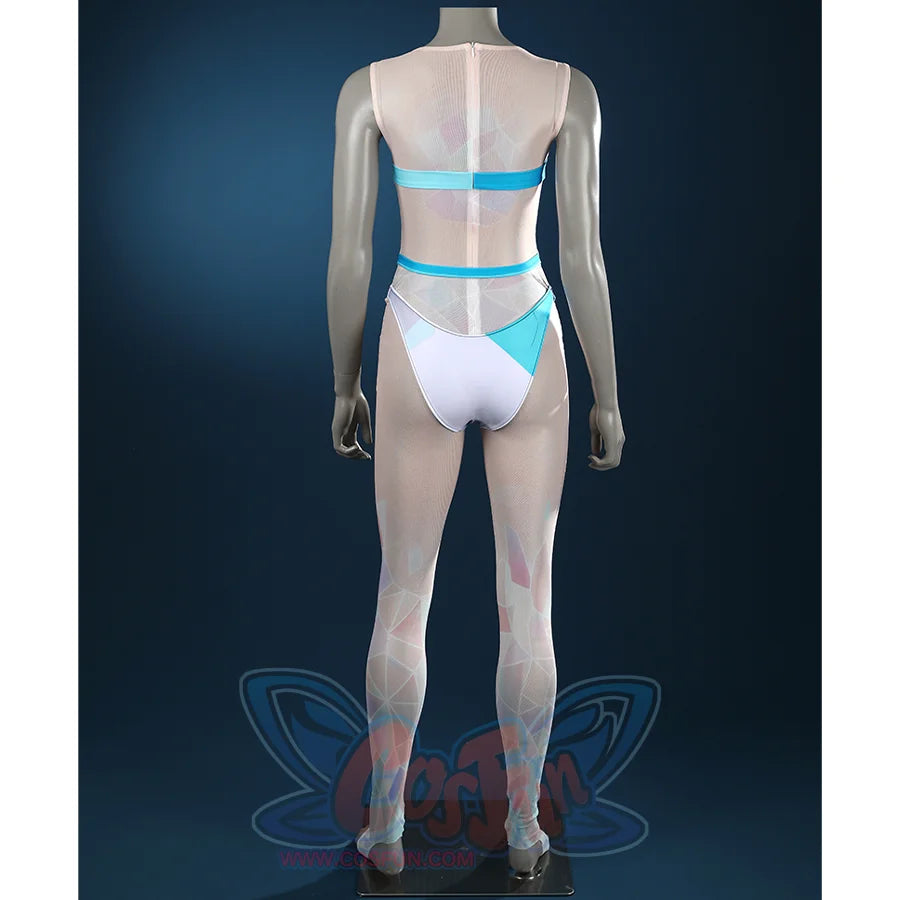 Game Rivals Luna Snow Cosplay Costume, there is a long zipper on the back.
