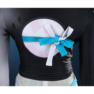 Game Rivals Luna Snow Cosplay Costume, the open back reveals the bow inside.