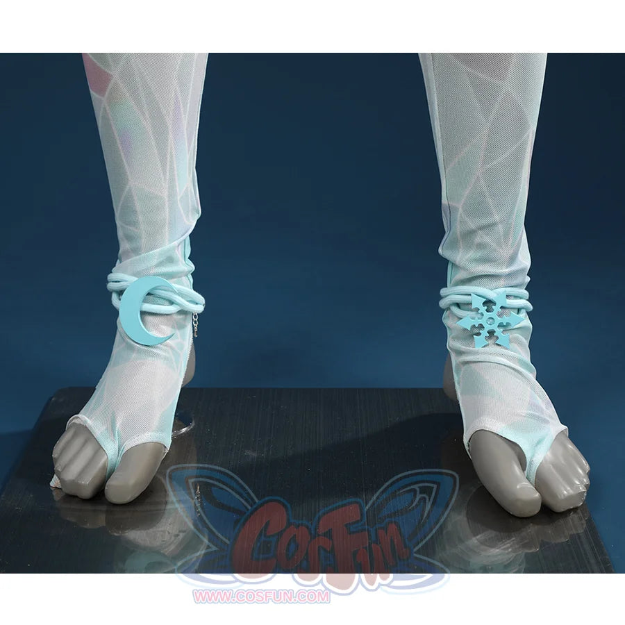 Game Rivals Luna Snow Cosplay Costume, the bodysuit is connected to the toes.