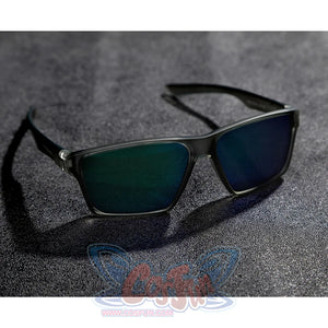 Game Rivals Luna Snow Cosplay Costume, black and gray frames, laser-cut lenses.