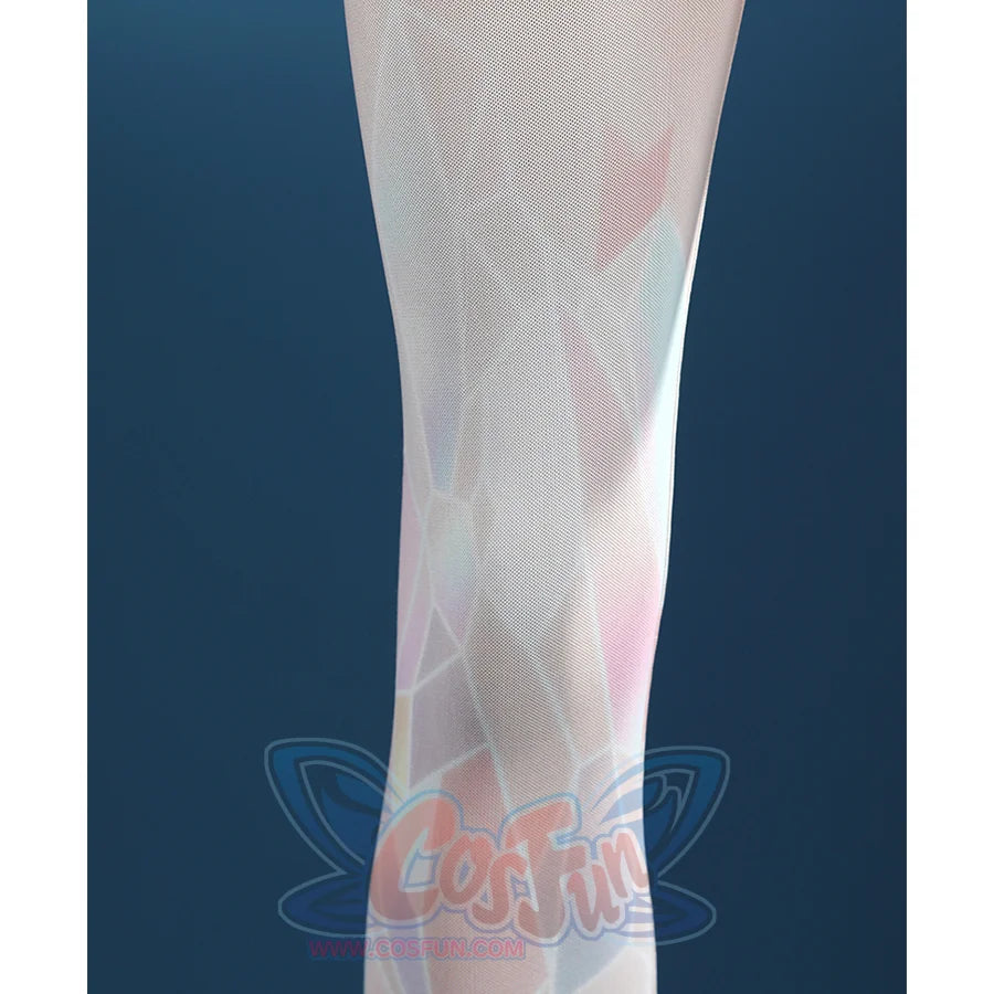 Game Rivals Luna Snow Cosplay Costume, the legs feature a large number of geometric prints.
