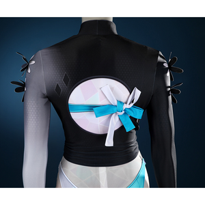 Game Rivals Luna Snow Cosplay Costume, the top has a subtle floral pattern, which enhances its texture.