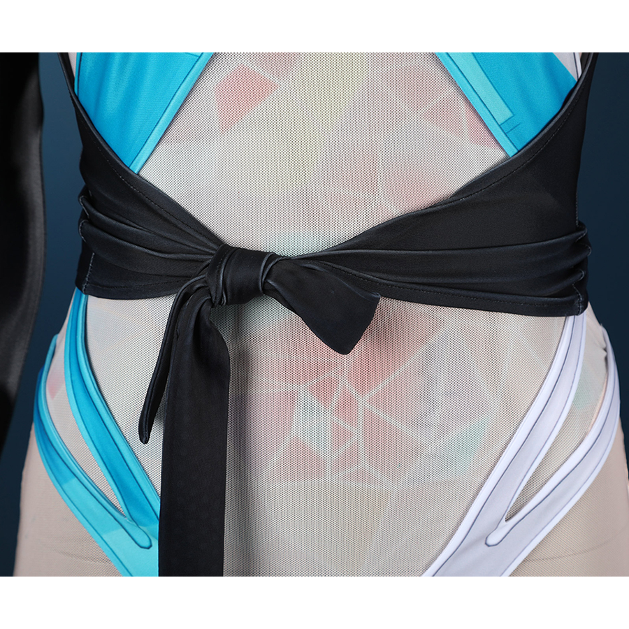Game Rivals Luna Snow Cosplay Costume, the top has a tie at the bottom.