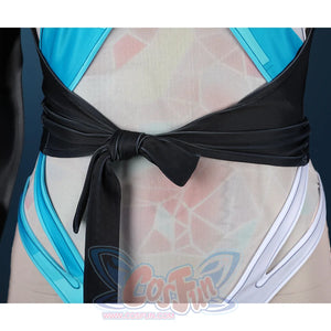 Game Rivals Luna Snow Cosplay Costume, the top has a tie at the bottom.