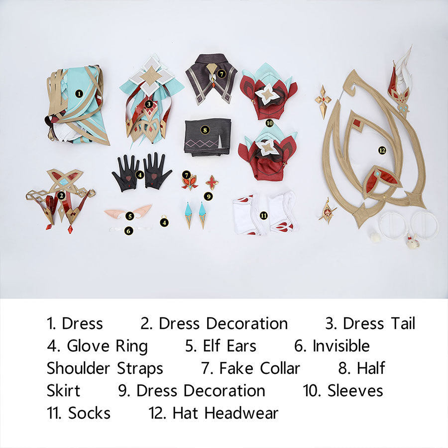 Genshin Impact Alice Cosplay Costume Hexenzirkel Witch Outfit N09765