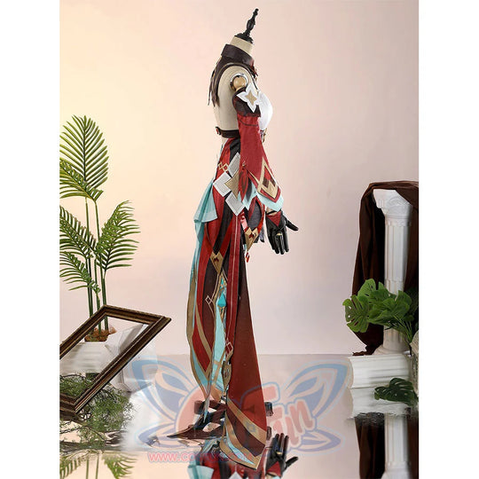 Alice Cosplay Costume side view on mannequin highlighting dress silhouette and witch hat design
